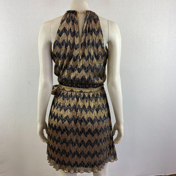 GUESS Gold Stripe Glitter Dress - Picture 7 of 10